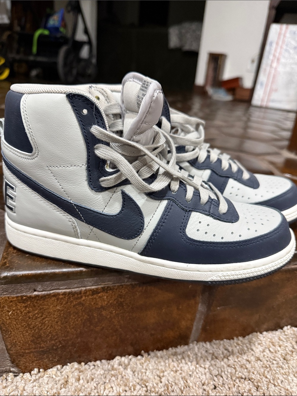 Nike High-Top Sneakers in Navy and Light Gray
